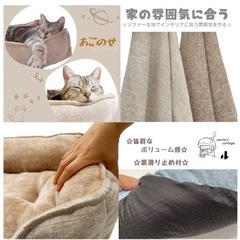 ふかふかペットベッド 猫 ベッド 犬 通年  洗えるオールシーズン の画像