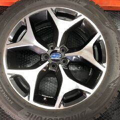 【BS BLIZZAK DM-V3 225/55R18】スタッドレス【スバル SJフォレスター 純正ホイール 18インチ 7J5HPCD100+48】23年製 バリ溝　(STC007)の画像