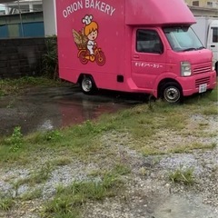 いすゞ　ディーゼルトラック　バイクトランポ、キャンピング、移動販売等使い道色々　ピンク色の画像