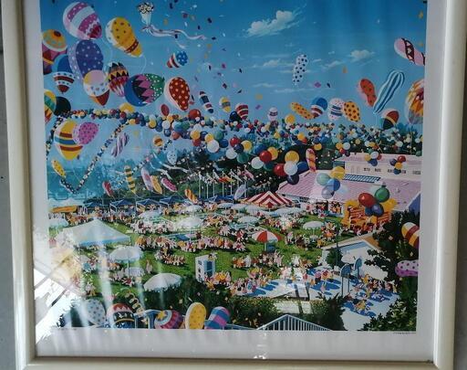 特大ポスター ヒロ ヤマガタ A DAY AT THE FAIR 1993 額付 特大ポスター ヒロ ヤマガタ A DAY AT THE FAIR 1993 額付