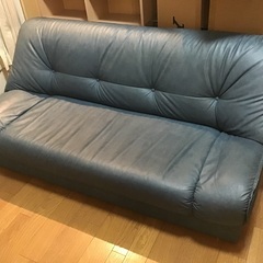 3人掛けソファ　青の画像
