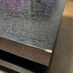 モダン ローテーブル 回転式 収納付き ブラック（木目）×ホワイトの画像