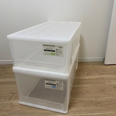 ニトリ 押し入れ収納ケース×2 MLサイズの画像
