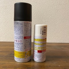 7/29までの限定お取引！あと6日！いいねの方、もらってください！アサヒペンラッカーツヤ消し黒とアクリルスプレー白の画像