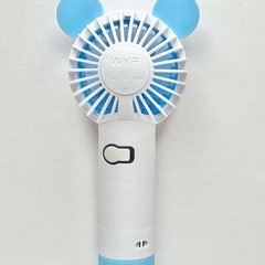 新品 ミニハンディファン 携帯扇風機 卓上 ミスト機能付き USB充電式 青①
  の画像