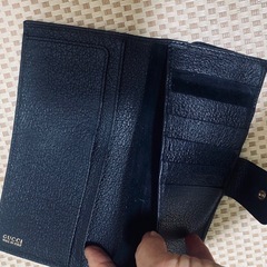 グッチ　GUCCI　美品  バンブー装飾のレザー二つ折り財布の画像