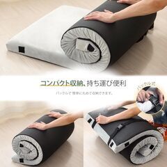 SynthoSpace 車中泊 ごろ寝マット 28D コット 防水加工 防菌防臭 滑り止め 低反発マットレス 体圧分散 厚み5cm お昼寝マット 折り畳み バックル 丸めて収納 来客用布団 コット テント泊 ソロキャン 防災用 180*68*5CM 枕付属なしの画像