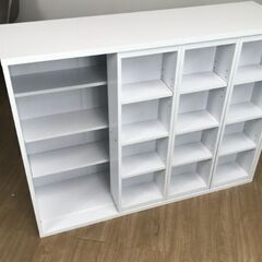 【新品】☆３連スライド棚付き　大型書棚 ☆【訳あり特価品】の画像