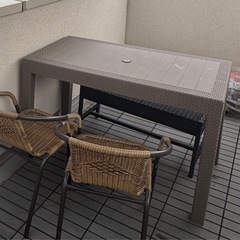ガーデンテーブル W120テーブル 単品 雨ざらし ガーデニング バルコニーの画像