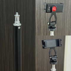 【230cm 棒太め】三脚 スマホ 三脚 230cm 「炭素合金鋼製 金属ボール雲台」床置き 高い 長い スマホスタンド 携帯 カメラ用,自由伸縮 360°回転 収納袋付き 4-7インチ全機種対応 自撮り ライブ 生放送 tiktok youtube 撮影 + Ulanzi 三脚スマホホルダーの画像