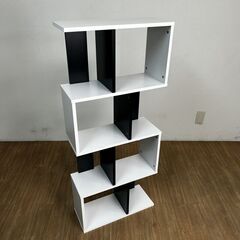 【新品】☆4段　多目的シェルフラック　BK/WH☆　OUTLETの画像