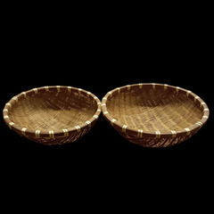 (中古)レトロ 竹編みざる‐Bの画像