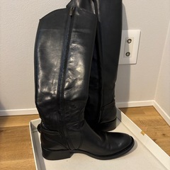 黒　本革　ブーツ　23.5cmの画像