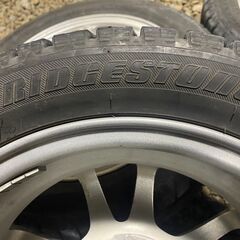 165/55R14 東北6県無料配達対応‼️爆安‼️最終値下げ‼️②バリ溝❗ 国産タイヤ ブリジストン製❗ アルミ付き タイヤ 軽自動車　軽トラ　軽　トラックの画像