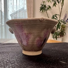 小さな益子焼の植木鉢の画像