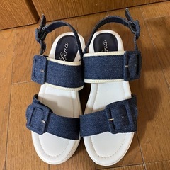 デニム厚底サンダル　Mサイズの画像