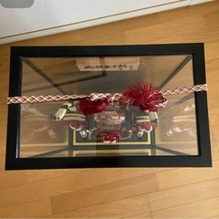 秀月 破魔矢飾り ガラスケース入りの画像