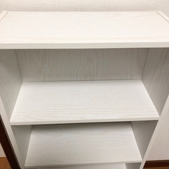 四段ボックス　棚　ホワイト　木目調　中古の画像
