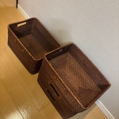 木製　収納かご　無印良品風　の画像