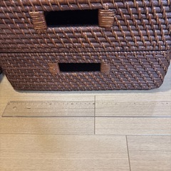 木製　収納かご　無印良品風　の画像