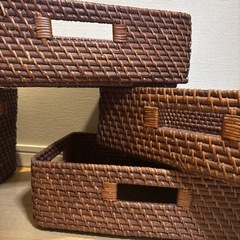 木製　収納かご　無印良品風　の画像