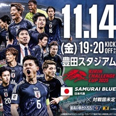 サッカー日本代表チケット　11月14日豊田スタジアムの画像