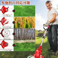 草刈り機 充電式 1880W 伸縮ポール バッテリー2個 多替刃付の画像