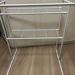 HEIAN SHINDO 押入れ収納棚 ハンガーパイプ付 横伸縮 ホワイト OHW-40 平安伸銅工業 の画像