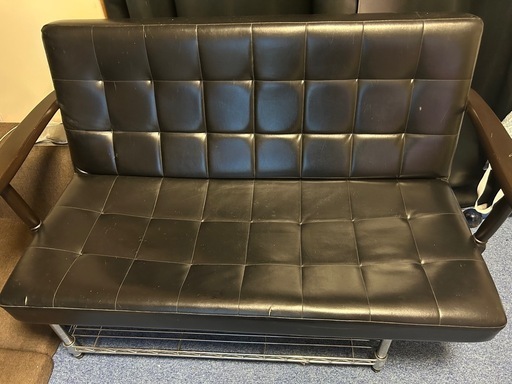 高級レザーソファ+オットマン付き