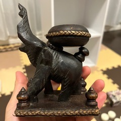 カンボジア　キャンドル　象のキャンドルホルダー　お土産の画像