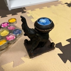 カンボジア　キャンドル　象のキャンドルホルダー　お土産の画像