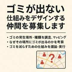 ゴミ拾いじゃなく、ゴミが出ない仕組みをデザインする仲間を探…