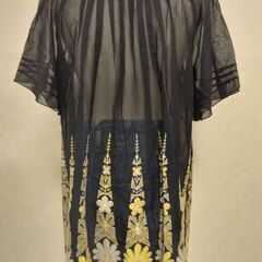 チュニック　ブラック　花柄②の画像