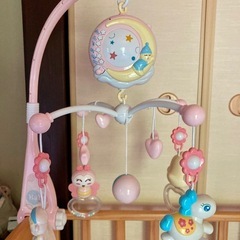 KATOJI ミニベビーベッド マットレス・敷きパッド２枚・メリーゴーランド付きの画像