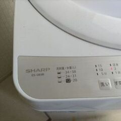 札幌市近郊にお住まいの方限定！送料無料！分解清掃済！シャープ 全自動洗濯機 ステンレス穴なし槽 6kg ホワイト系 ES-GE6B-Wの画像
