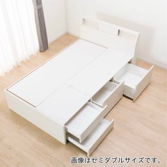 ニトリ　シングルベッドフレーム　アザン3深型　チェスト40J/WW 収納付きベッドの画像