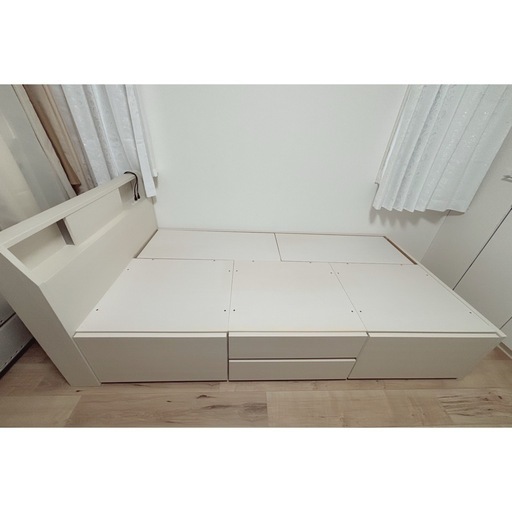 ニトリ　シングルサイズ　ベッドフレーム　アザン　照明•ライト　大容量収納 ニトリ シングルサイズ ベッドフレーム アザン 照明•ライト 大容量収納