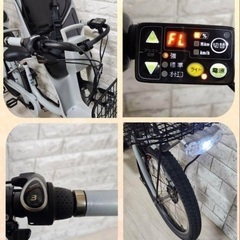 美品🌸室内保管🌈バッテリー最高レベル🌸ブリヂストン🌸ビッケ2　🌈子供乗せ電動自転車🌸ブルーグレイ7\22の画像