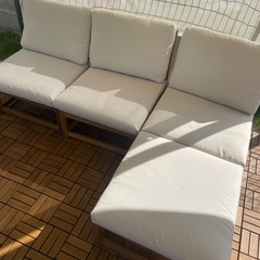 ⭐︎ほぼ新品⭐︎IKEA屋外ソファーセット(背もたれ、クッション付)の画像