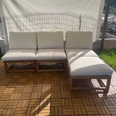 ⭐︎ほぼ新品⭐︎IKEA屋外ソファーセット(背もたれ、クッション付)の画像