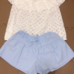 新品未使用 水色 ビキニ 水着 レース トップス パンツ Mサイズ 4点セットの画像