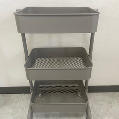 スチールラック キャスター付き  ベージュグレーの画像