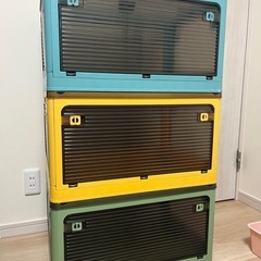 GOQRAQ 収納ボックス 蓋付き 折り畳み 衣装ケース 3個セットキャスター付きの画像