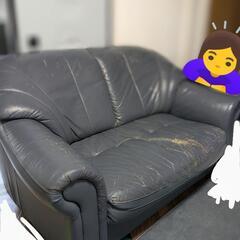ソファー、青の画像