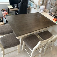 ダイニングテーブル チェア4点 ベンチ1点 輸入家具の画像