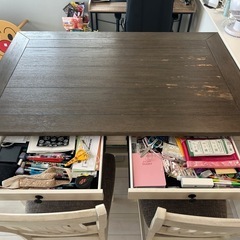 ダイニングテーブル チェア4点 ベンチ1点 輸入家具の画像