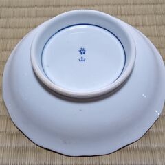 【哲山】青と白の柄が美しい陶器 深皿5枚セット。の画像