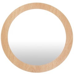 【超美品】天然木ウォールミラー アルブル 円形 (ナチュラル)の画像