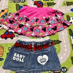 28. BABYDOLL 120サイズ スカート デニム ミニー ディズニーの画像