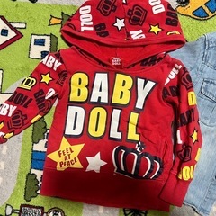 31. BABYDOLL 80サイズ フード付き パーカー デニム 上着の画像